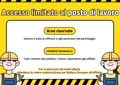 Avviso di ingresso limitato al laboratorio di pop art giallo e nero