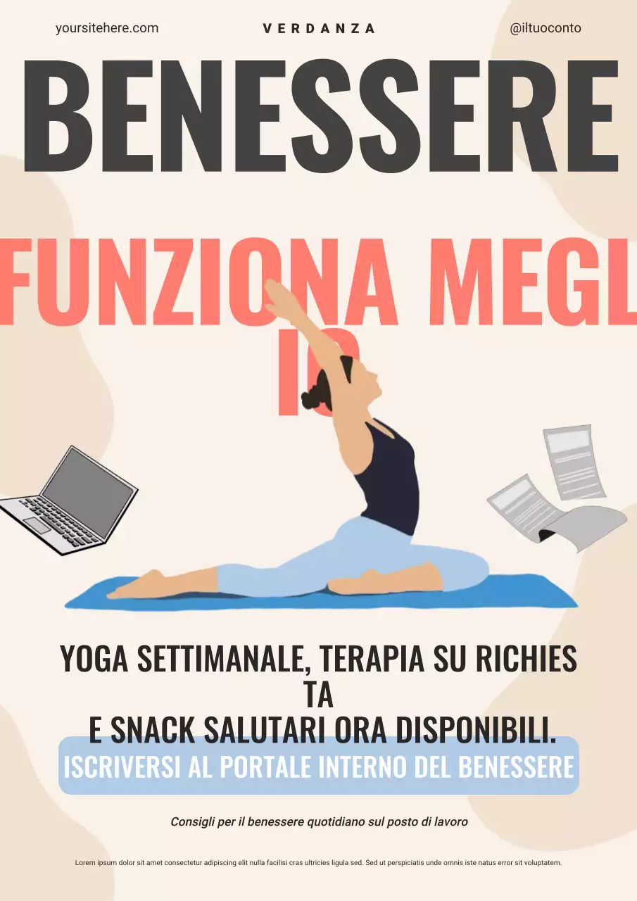 Poster promozionale moderno per il benessere beige