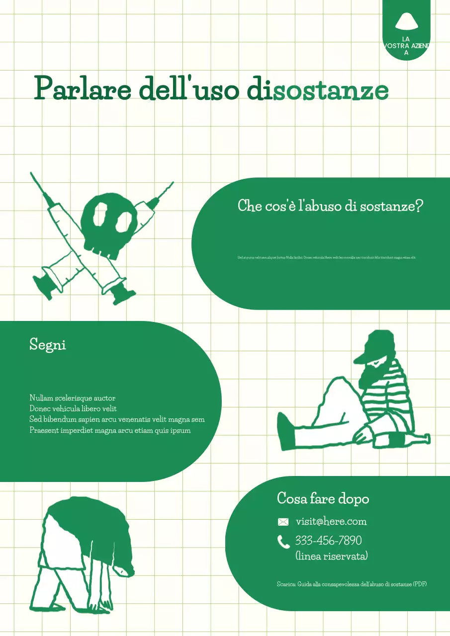 Poster informativo sulle sostanze moderne e verdi