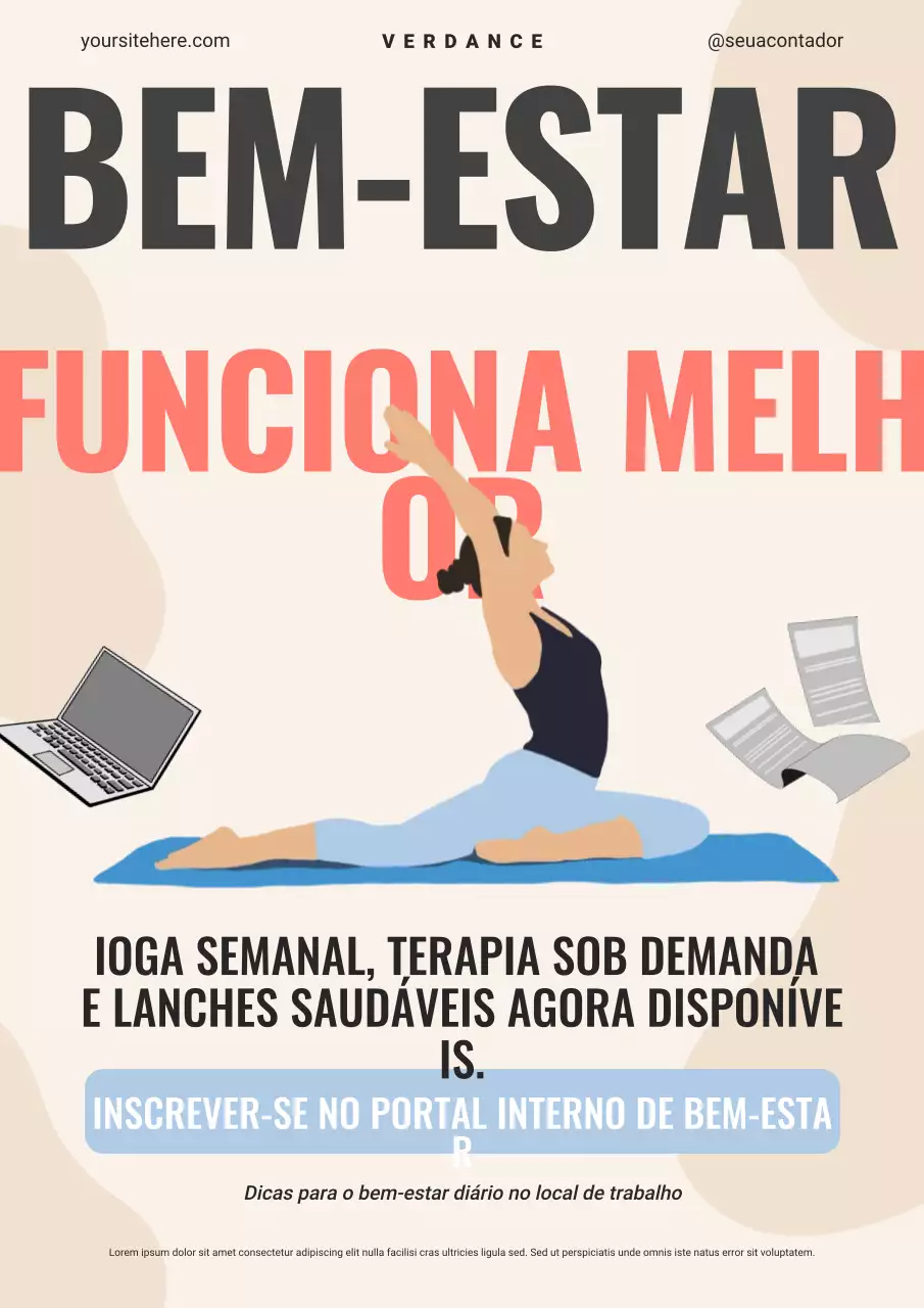 Cartaz de promoção de bem-estar moderno bege