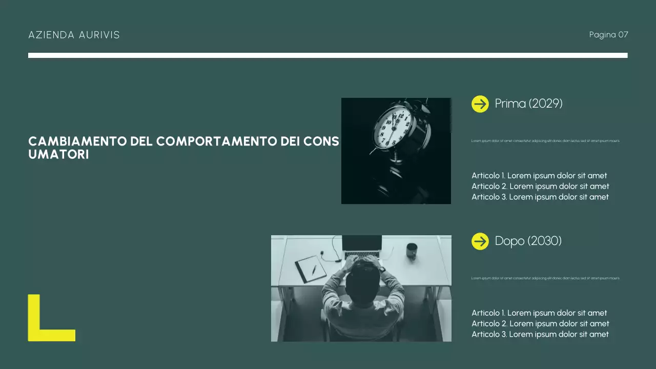 rapporto di mercato moderno giallo