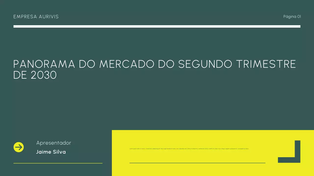 relatório de mercado moderno amarelo