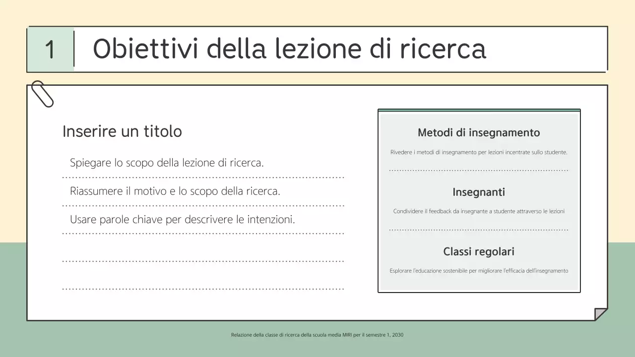Rapporto educativo semplice di Mint