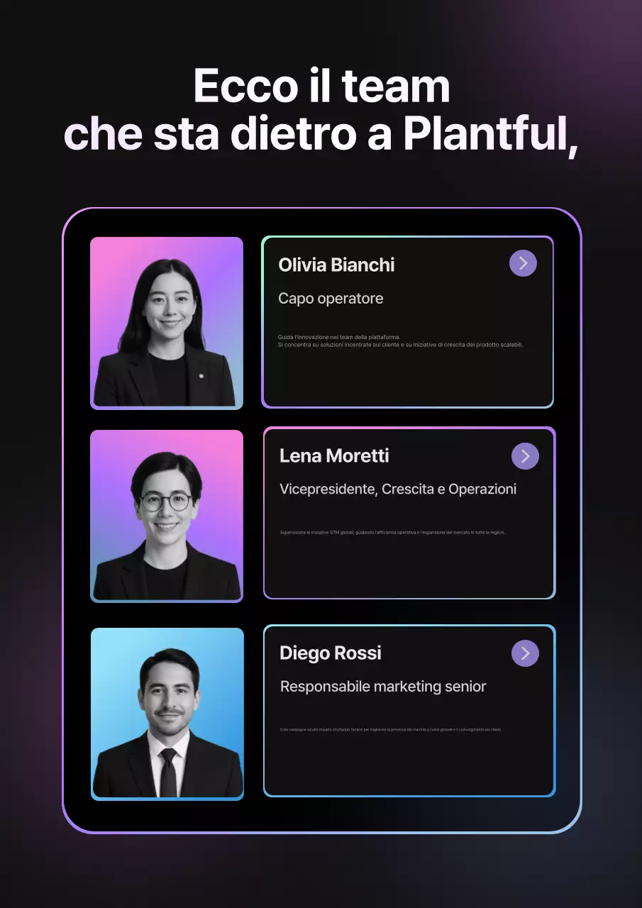 Annuncio del team moderno viola scuro