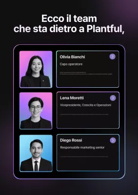 Annuncio del team moderno viola scuro