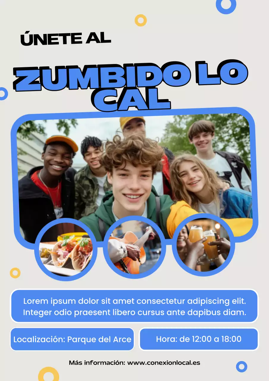 Cartel de anuncio del evento comunitario Blue Modern