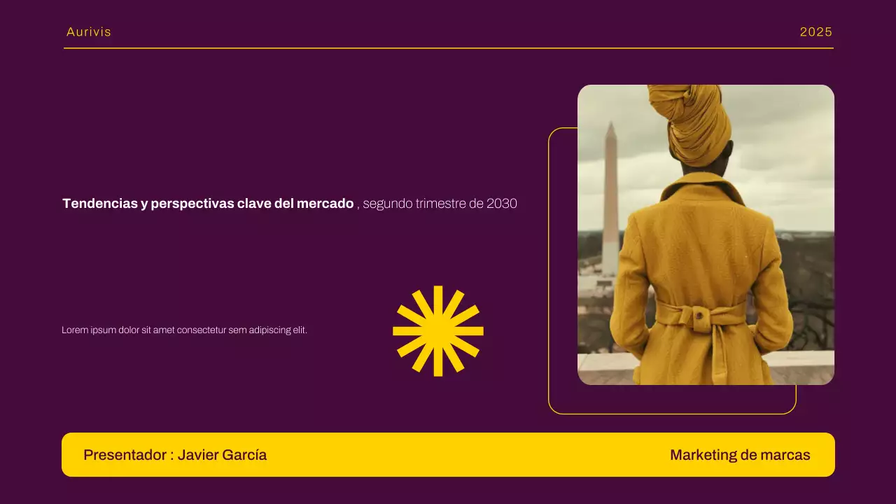 Presentación del informe de tendencias del mercado moderno amarillo