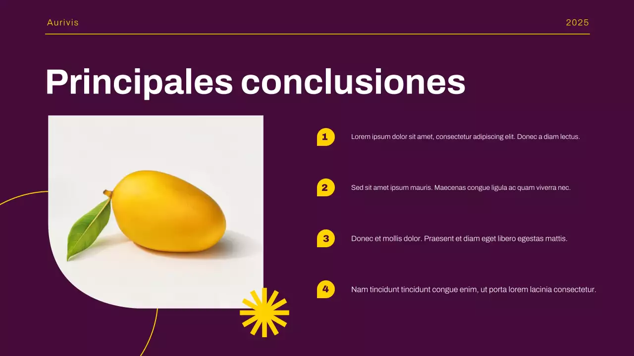 Presentación del informe de tendencias del mercado moderno amarillo