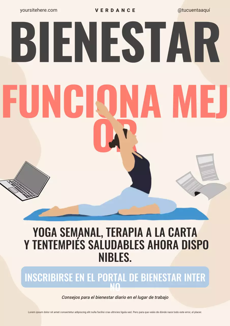 Póster beige de promoción de bienestar moderno