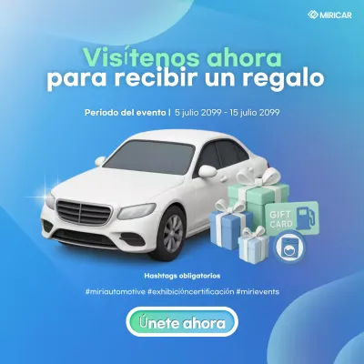 Evento de coches modernos azul cielo