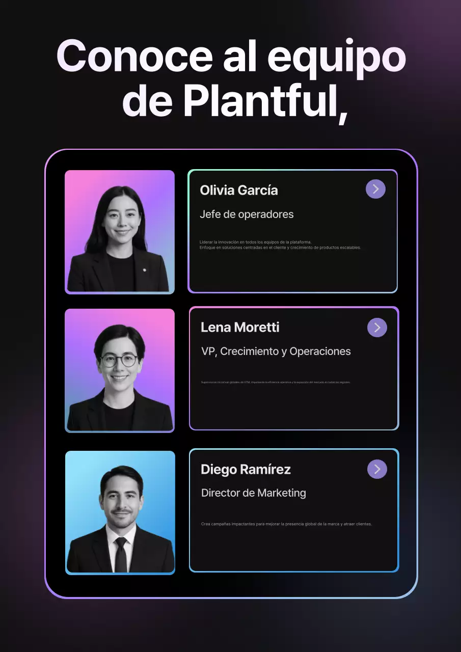 Anuncio del equipo moderno de color morado oscuro