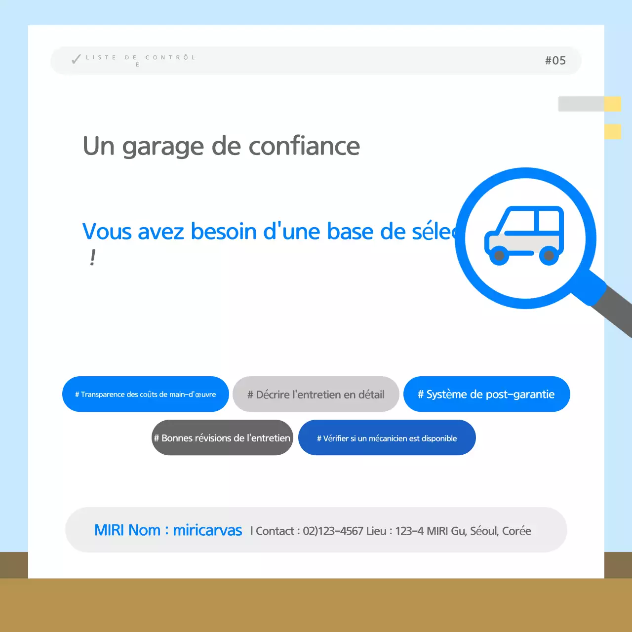 Informations sur la façon de choisir un garage bleu propre
