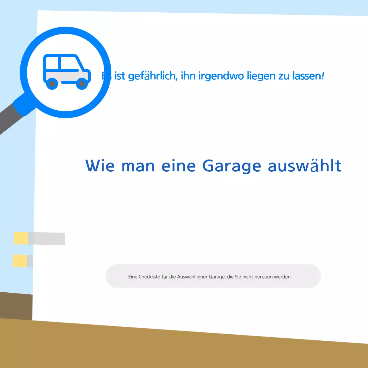 Informationen zur Auswahl einer sauberen blauen Garage