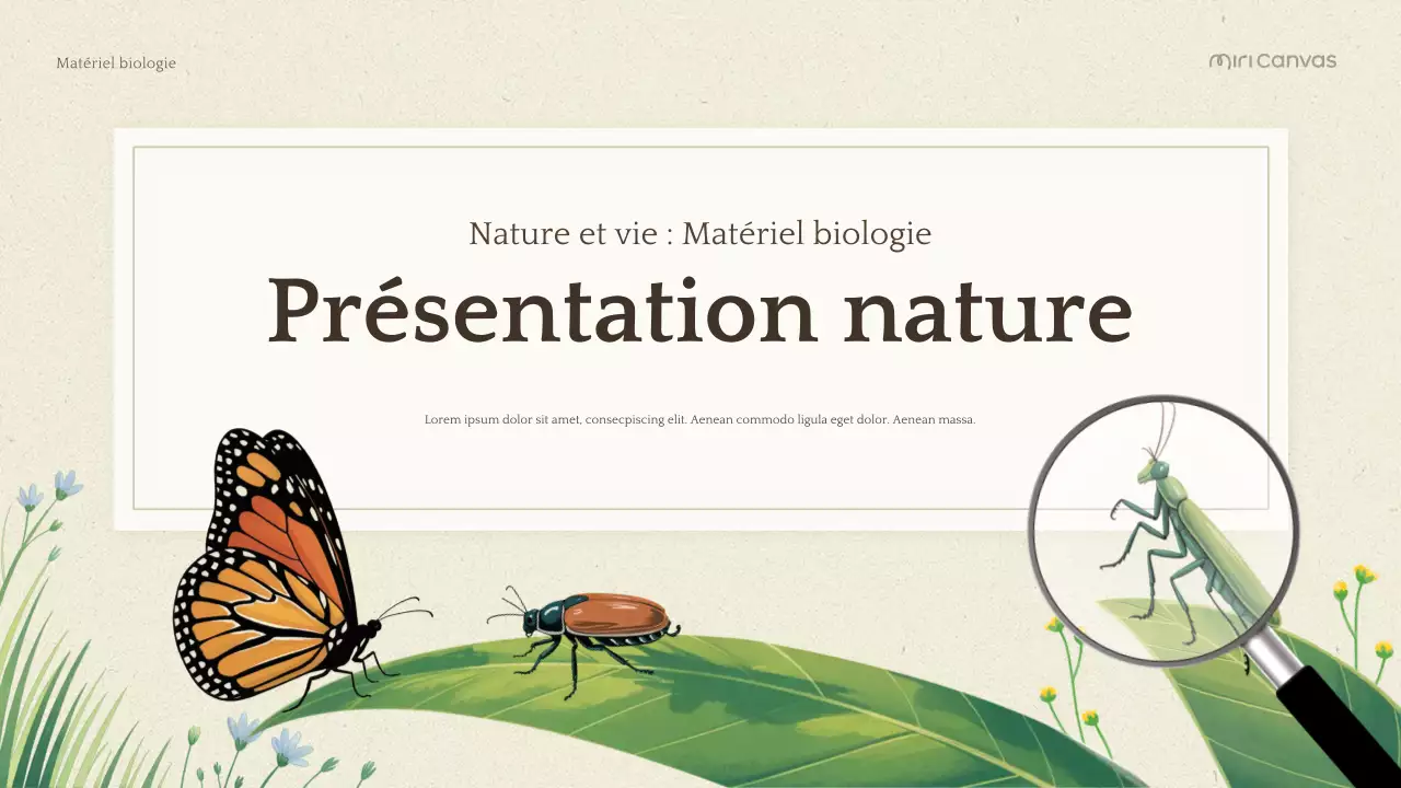 Présentation de la biologie botanique verte