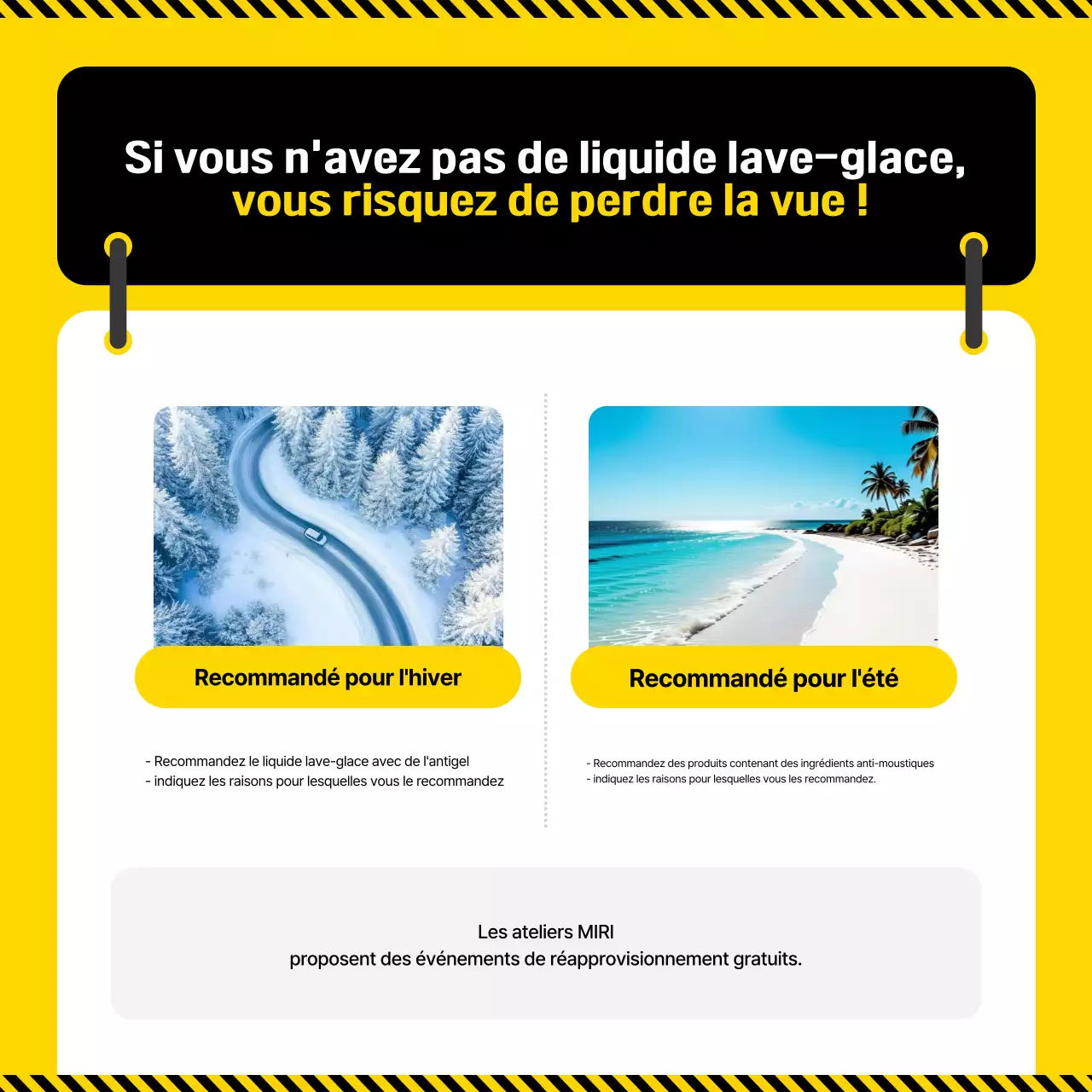 Informations sur la conduite des Yellow Pop