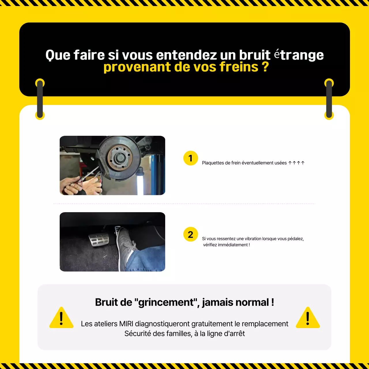 Informations sur la conduite des Yellow Pop