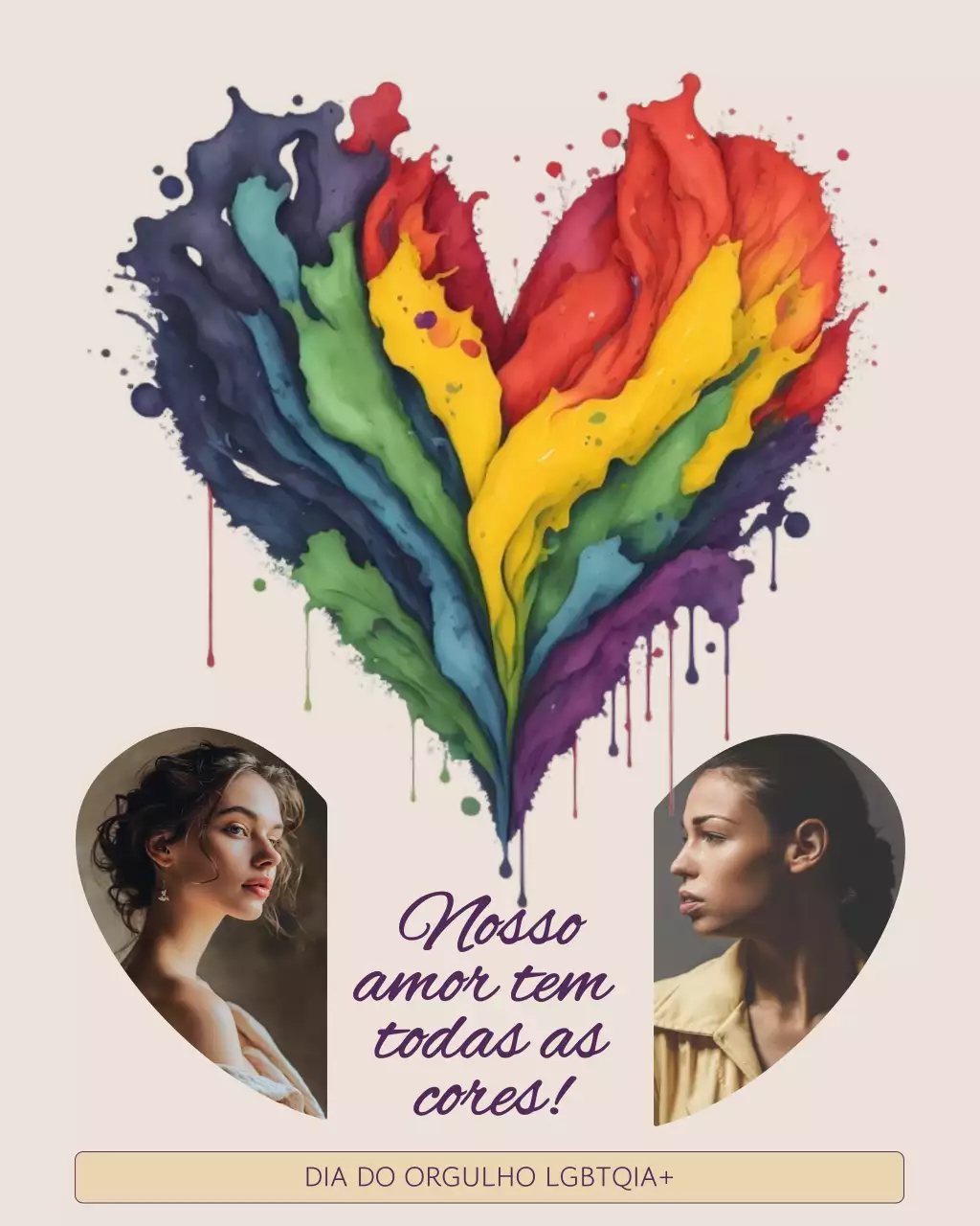 Postagem de anúncio do Orgulho Artístico do Arco-Íris no Instagram