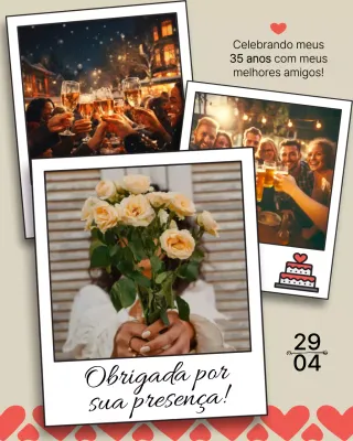 Convite de aniversário moderno bege no Instagram