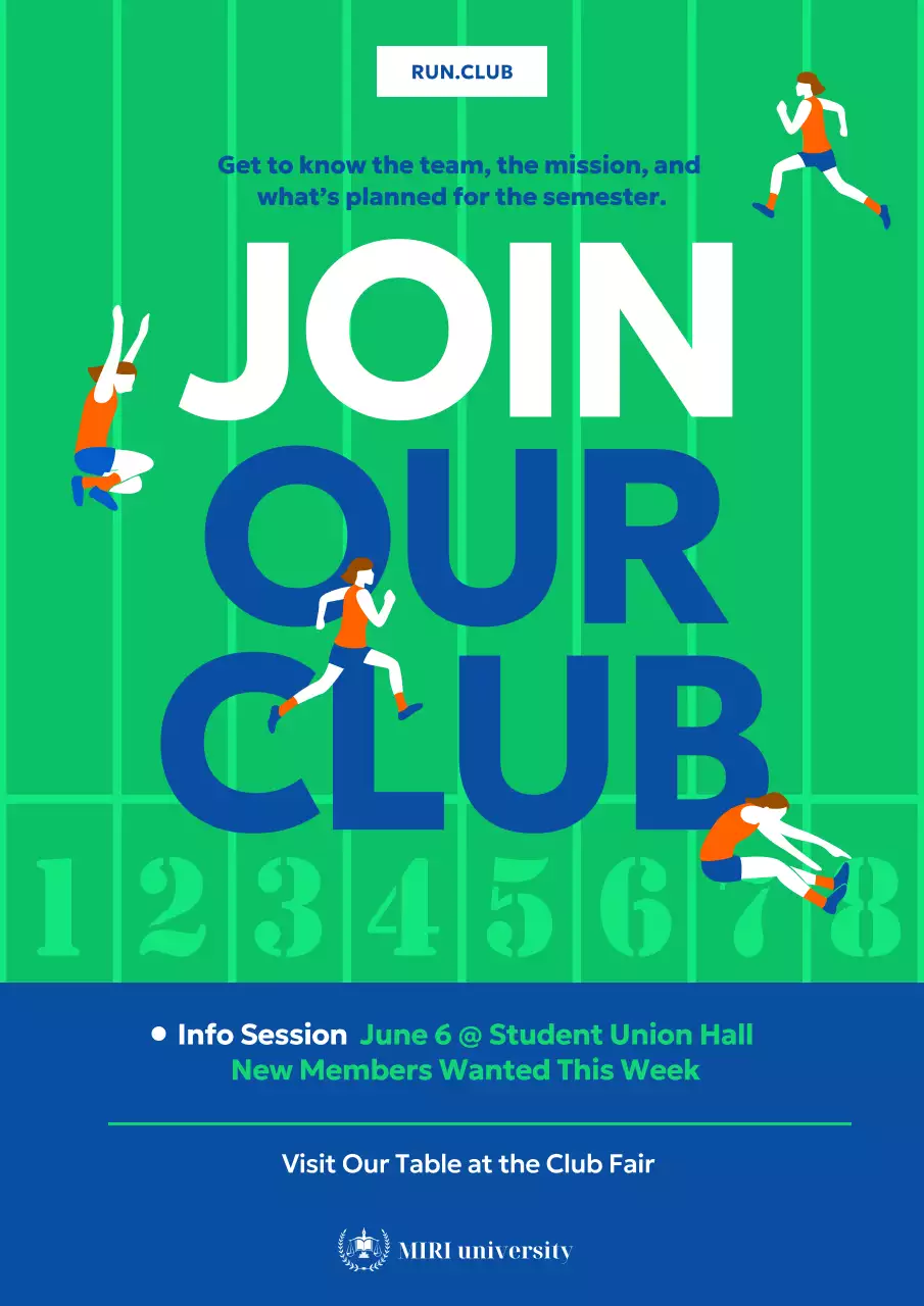 Green Modern Running Invitation Poster