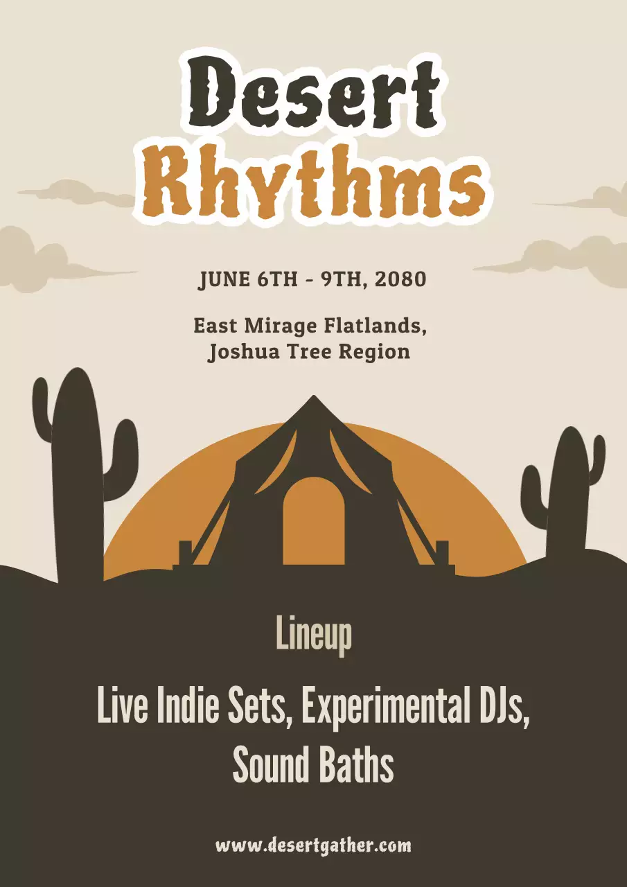 Brown Retro Music Event Announcement Poster