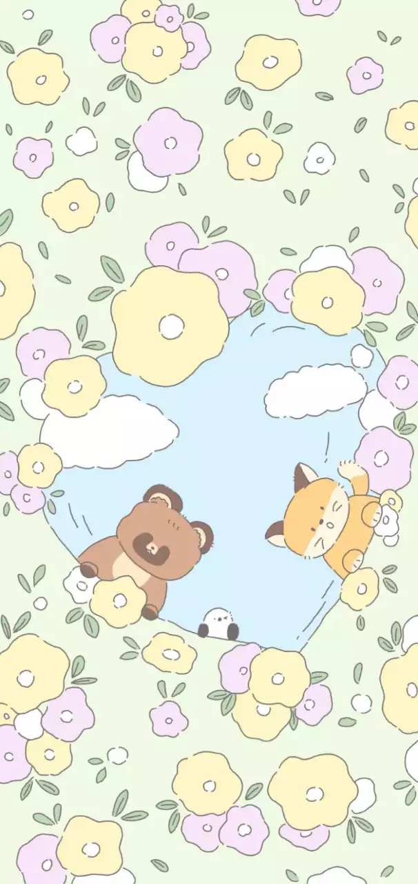 パステル かわいい 動物 ポスター