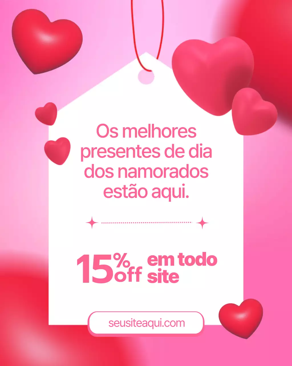 Postagem moderna rosa do dia dos namorados no Instagram