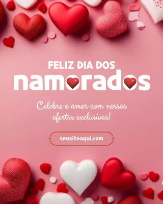 Postagem de promoção de amor romântico rosa no Instagram