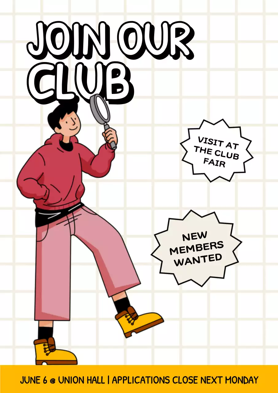 Yellow University Club Recruitment Poster