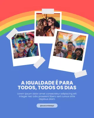 Postagem do Instagram sobre igualdade na moda do arco-íris