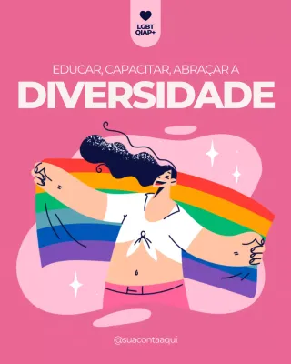 Postagem do Instagram sobre diversidade moderna rosa