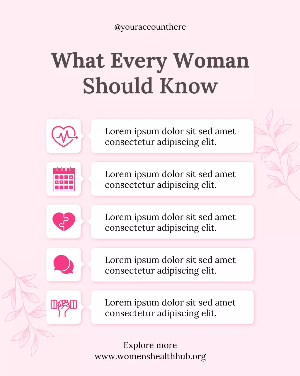 Pink Modern Women's Health Guide Instagram Post
