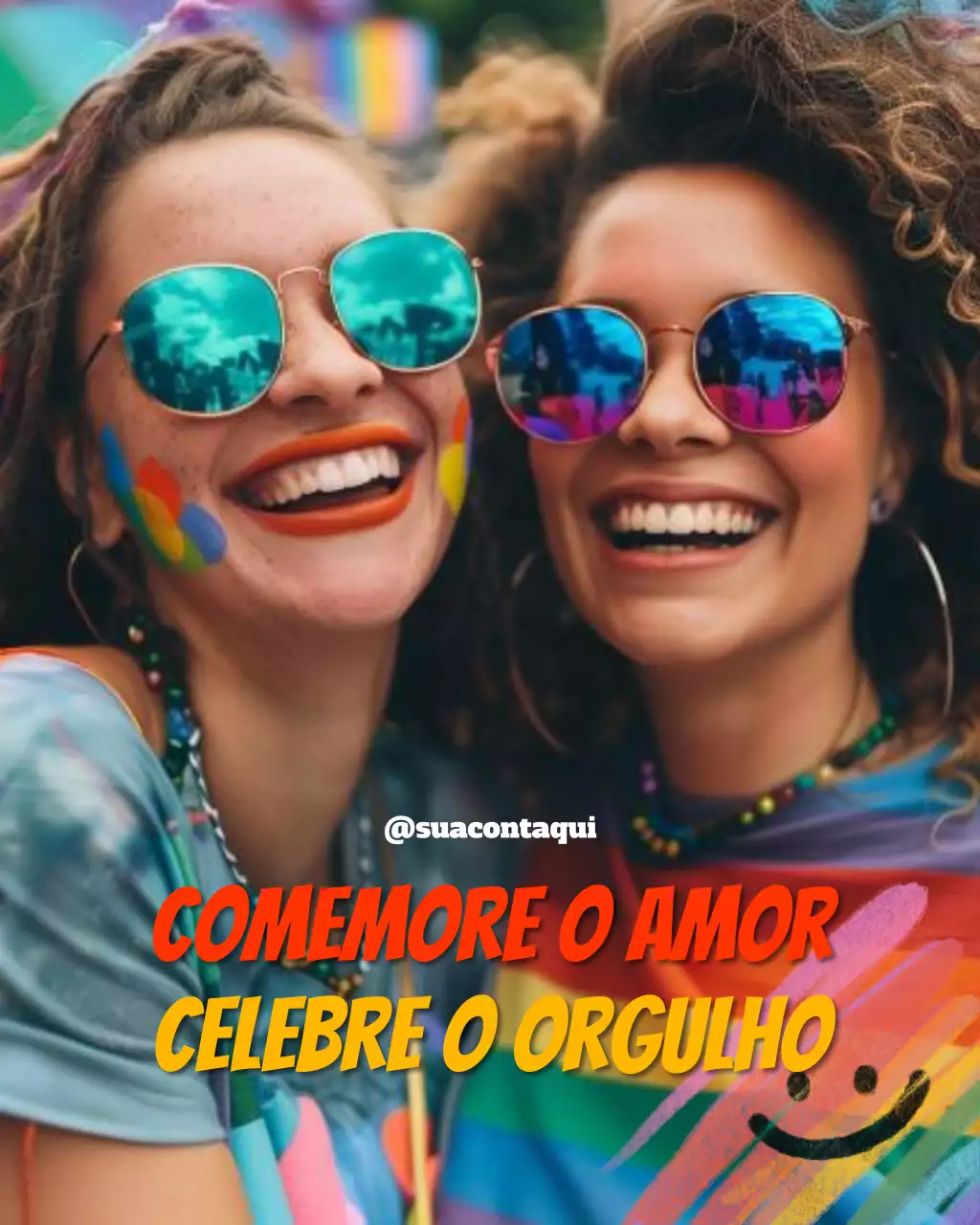 Postagem colorida e moderna de comemoração do Orgulho no Instagram
