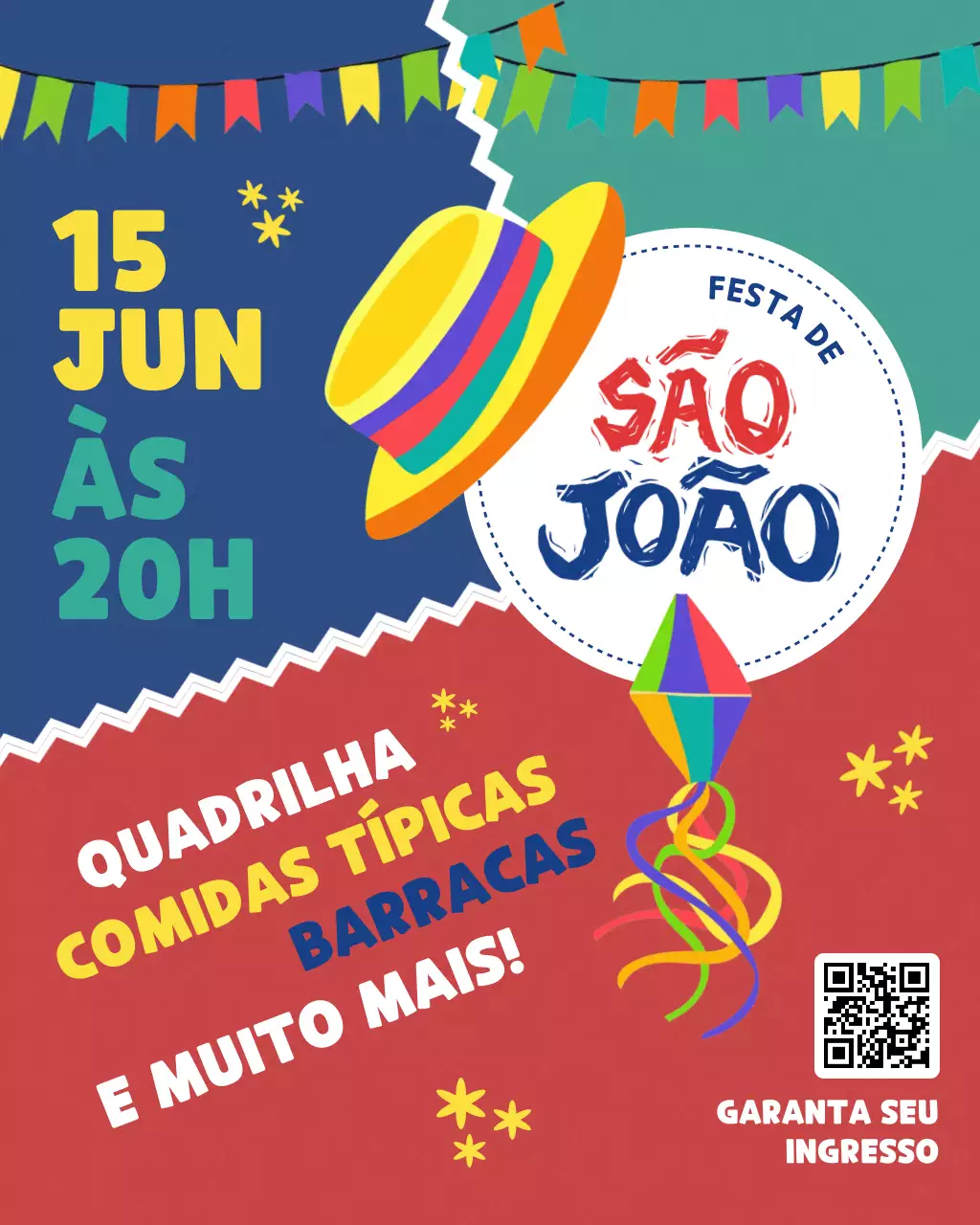 Postagem de Instagram de festival tradicional brasileiro