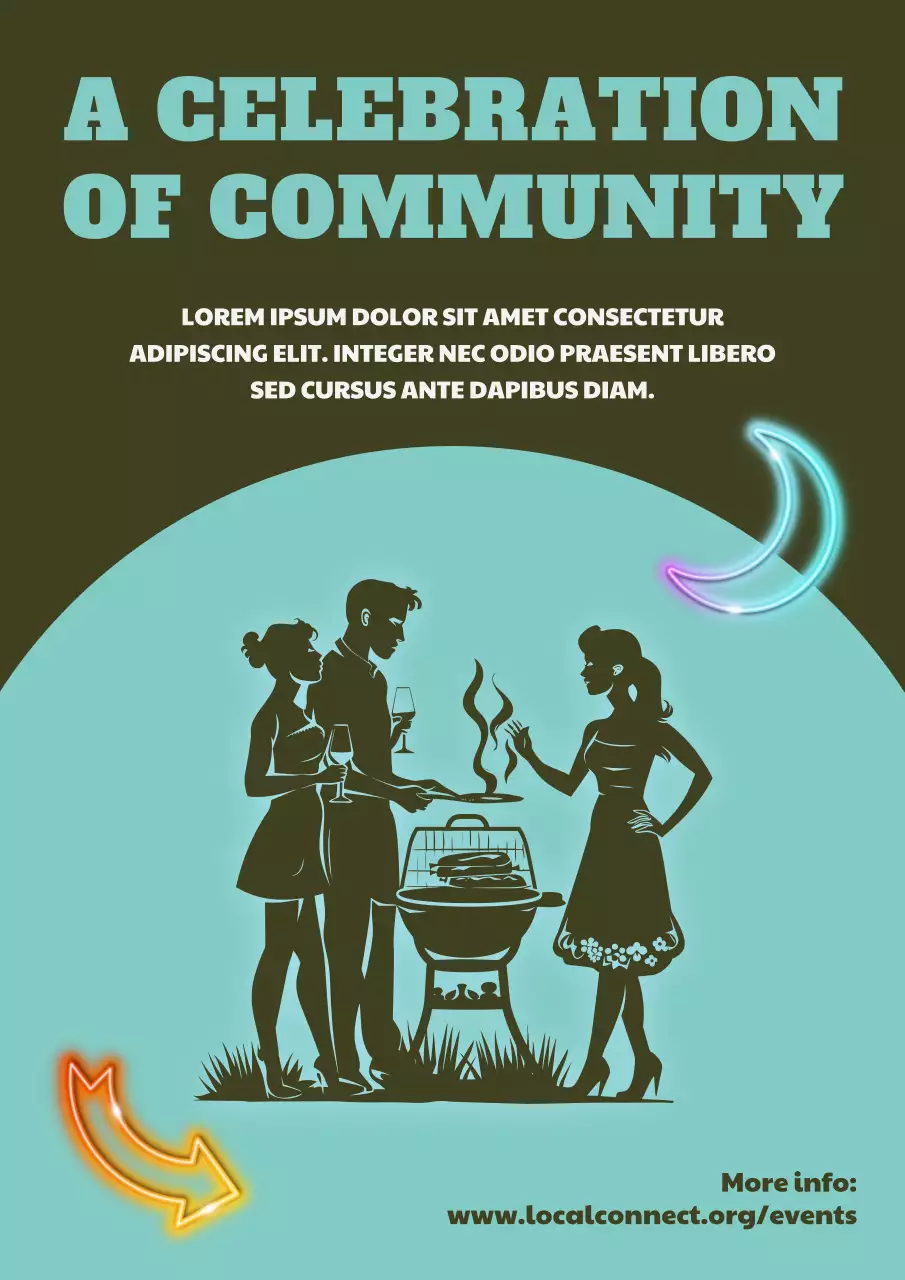 Mint and Green Vintage Community Event Announcement Poster