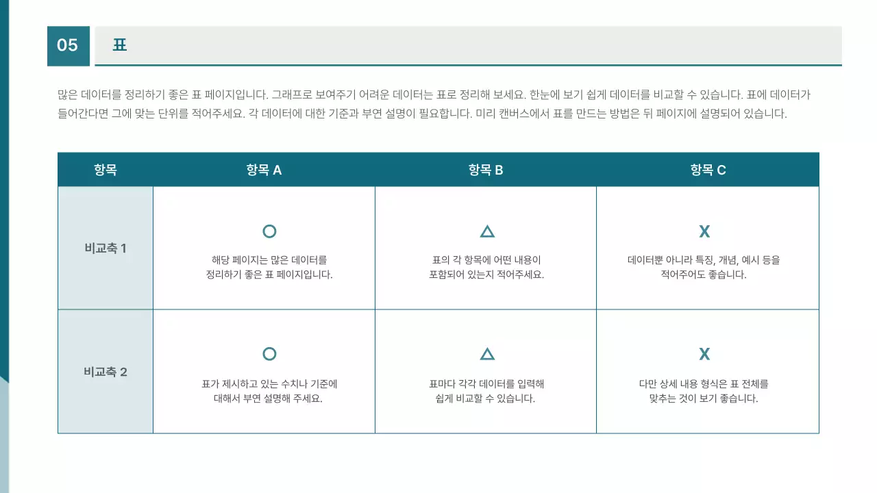 청록 깔끔 매뉴얼 설명서