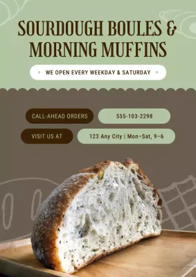 Green Vintage Bakery Promotion Poster