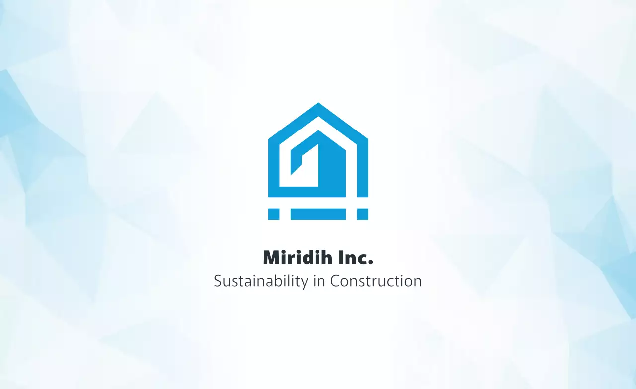 白 水色 シンプル ビジネス 名刺 ポリゴン