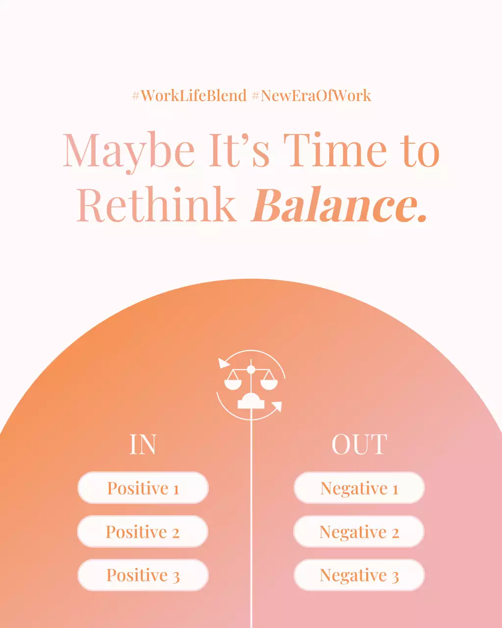 Orange Minimal Work-Life Wellness Instagram Post