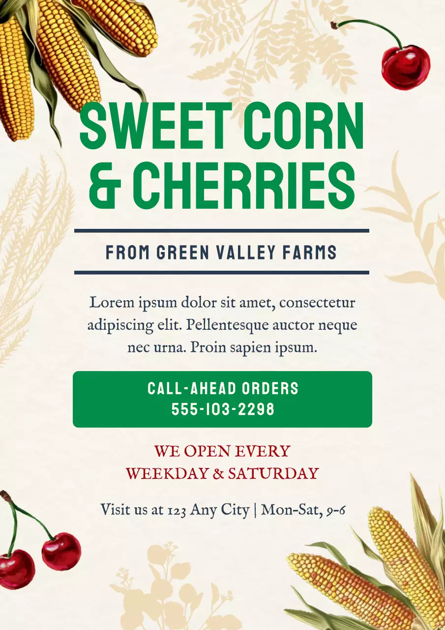 Beige and Green Vintage Farm Promotion Poster