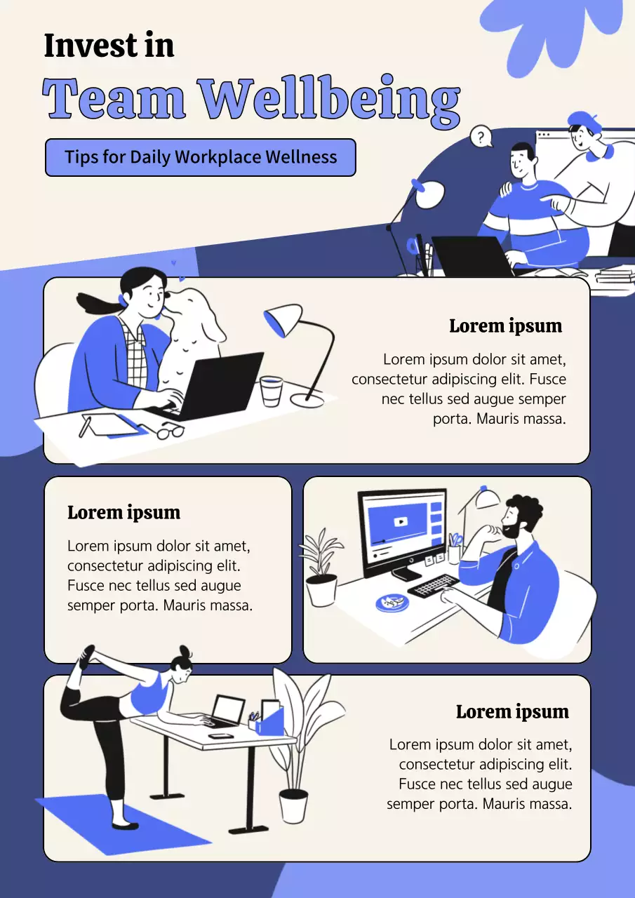 Purple and Beige Workplace Wellness Program Promotion Poster