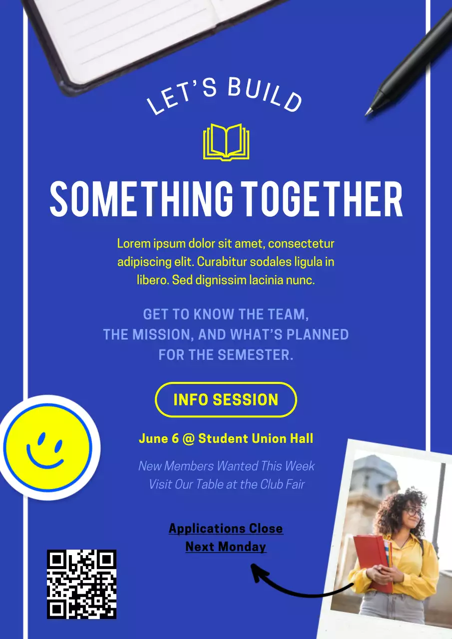 Blue Clean University Club Recruitment Poster