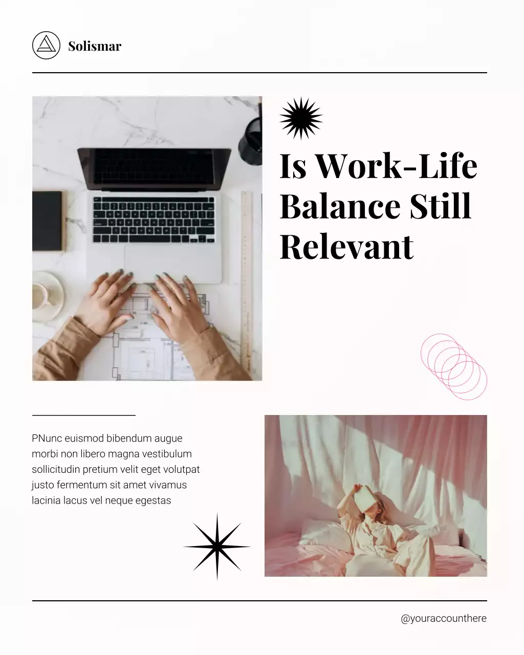 Black and White Minimal Work-Life Balance Guide Instagram Post