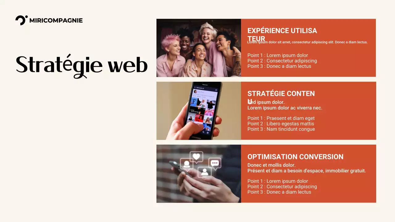 Présentation de la promotion marketing moderne d'Orange