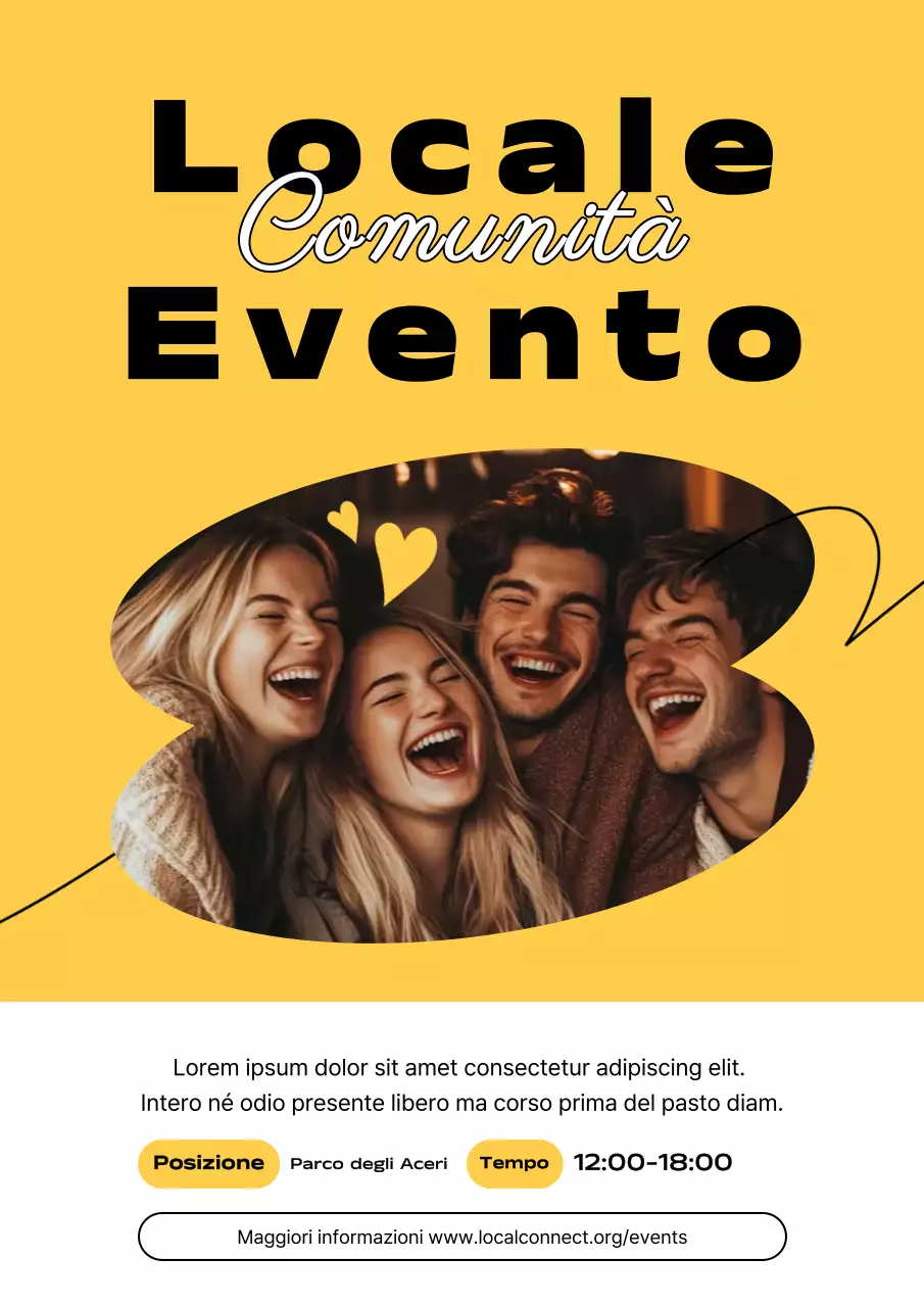 Manifesto dell'evento comunitario Yellow Trendy