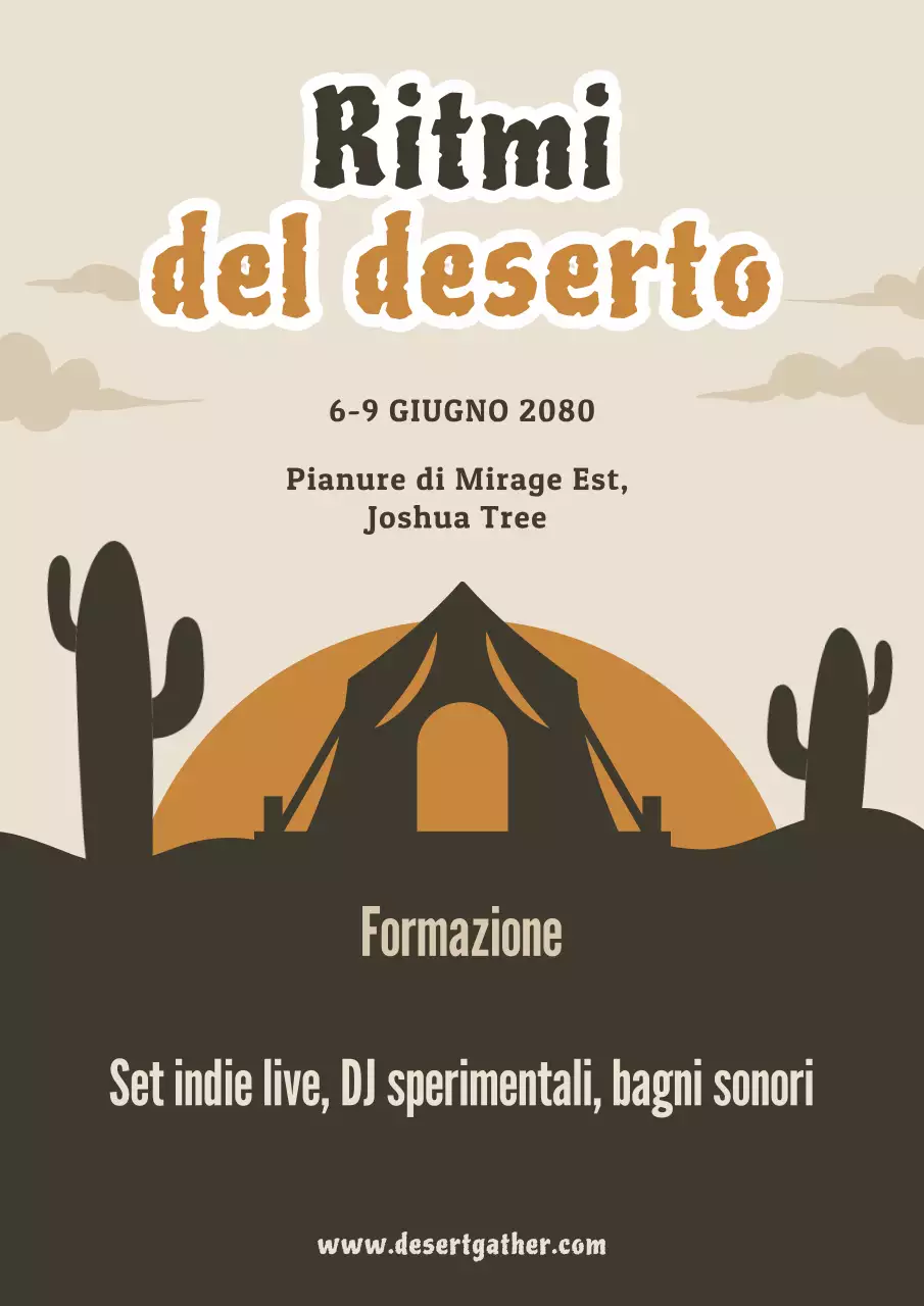 Manifesto dell'evento musicale retrò marrone