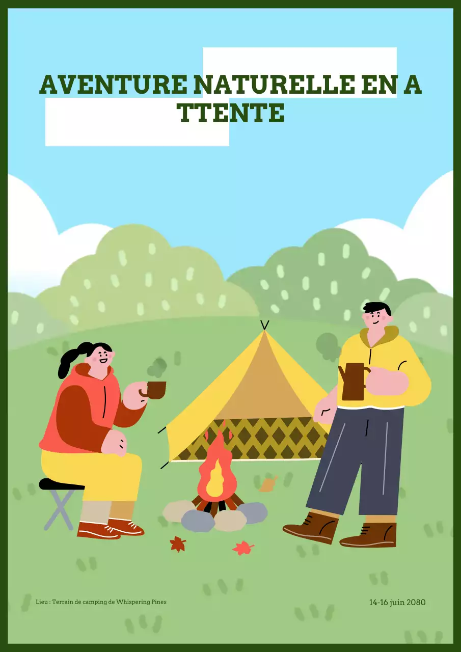 Affiche de camping en montagne