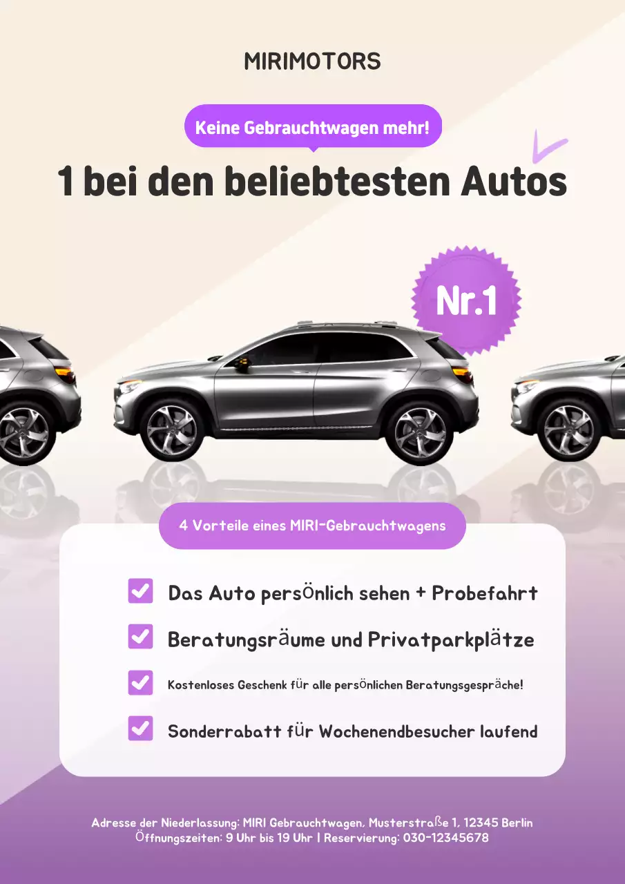 Bora Moderne Autowerbung