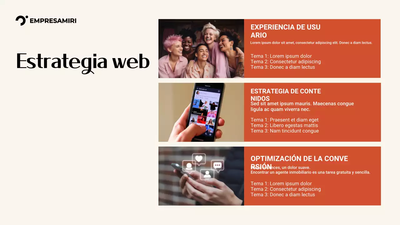 Presentación de promoción de marketing moderno de Orange