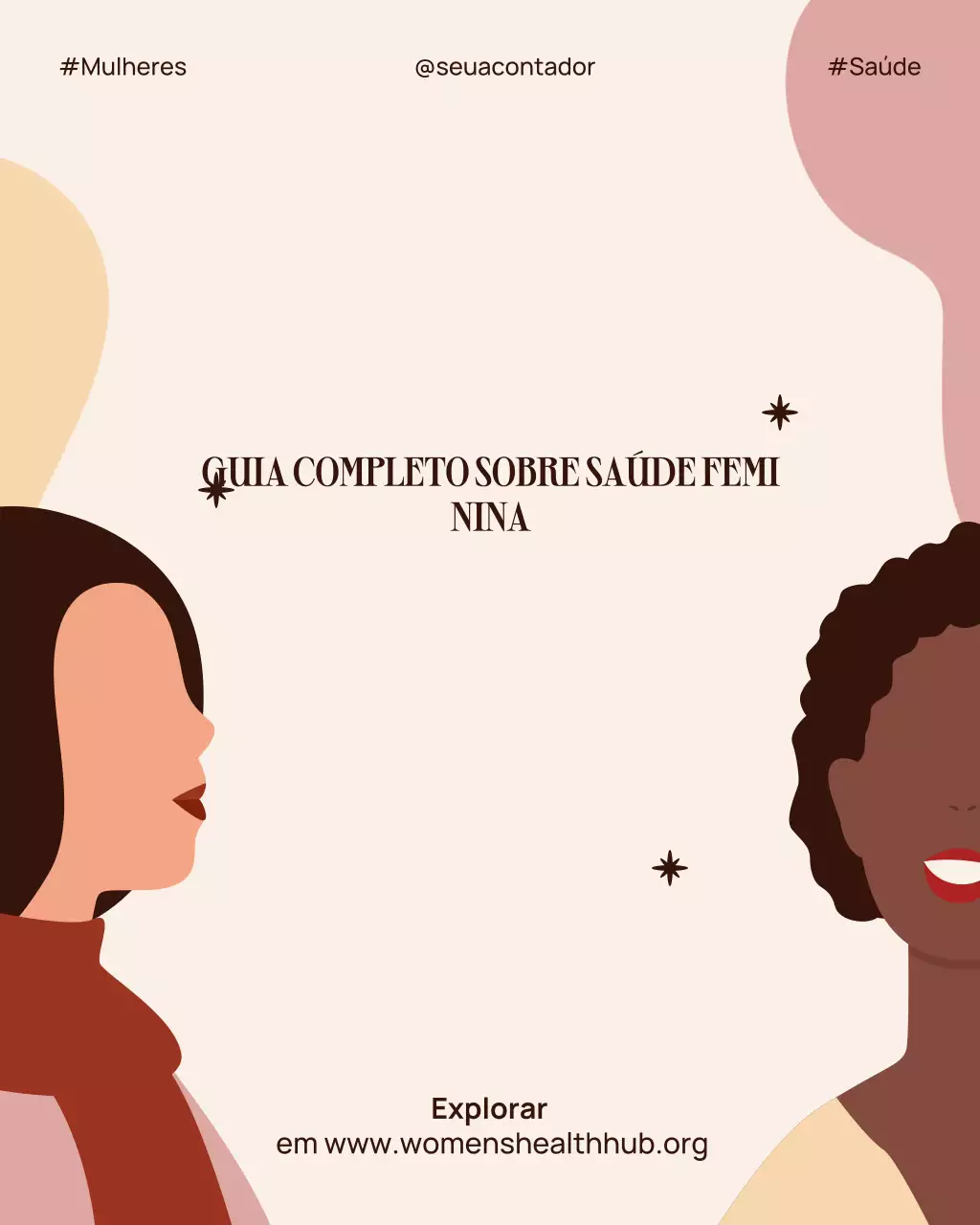Postagem bege de promoção de saúde moderna no Instagram