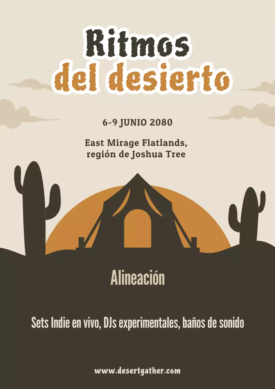 Cartel de anuncio de evento musical retro marrón